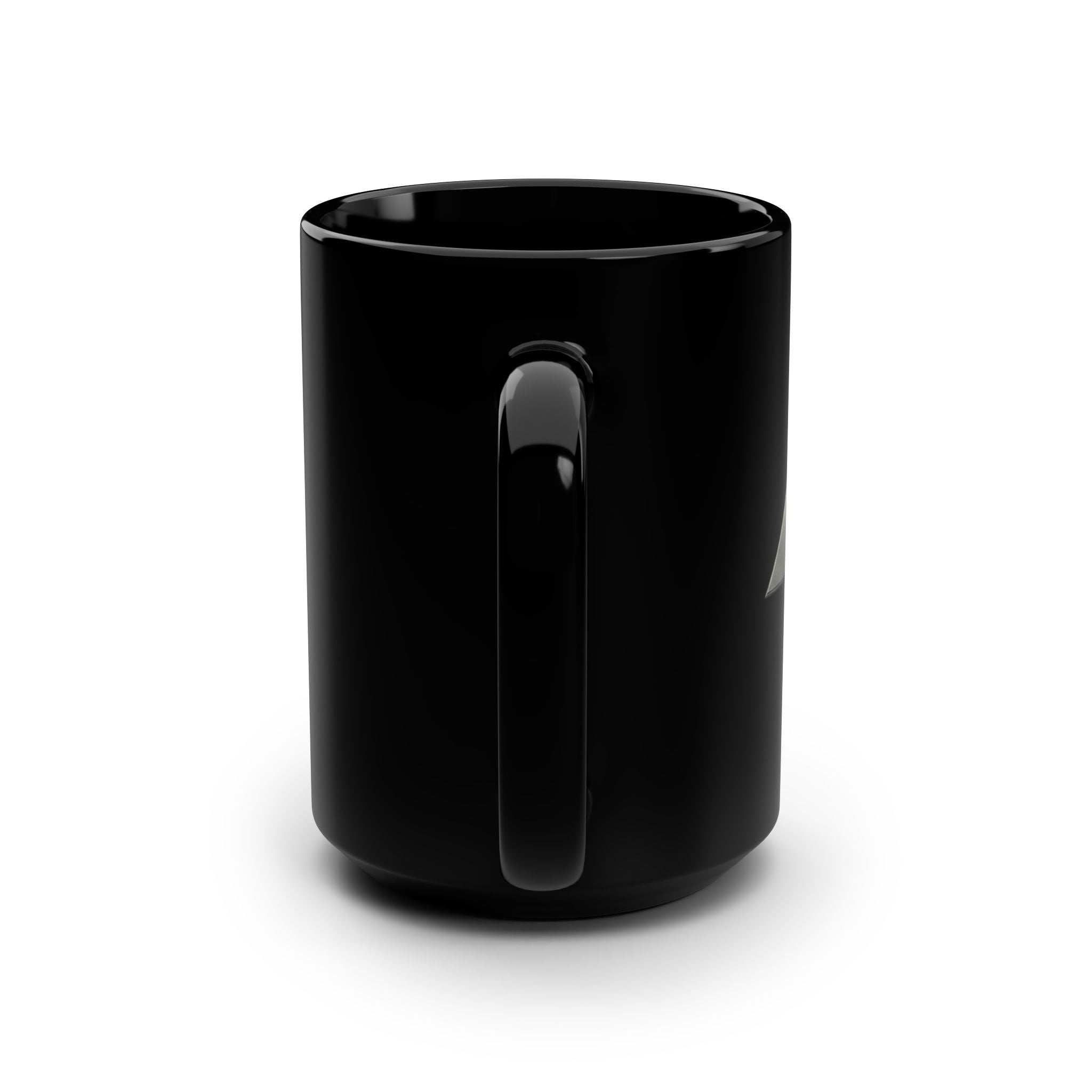 Gold Emblem Black Coffee Mug — 15oz Sleek Ceramic Gift for Gamers & Minimalists