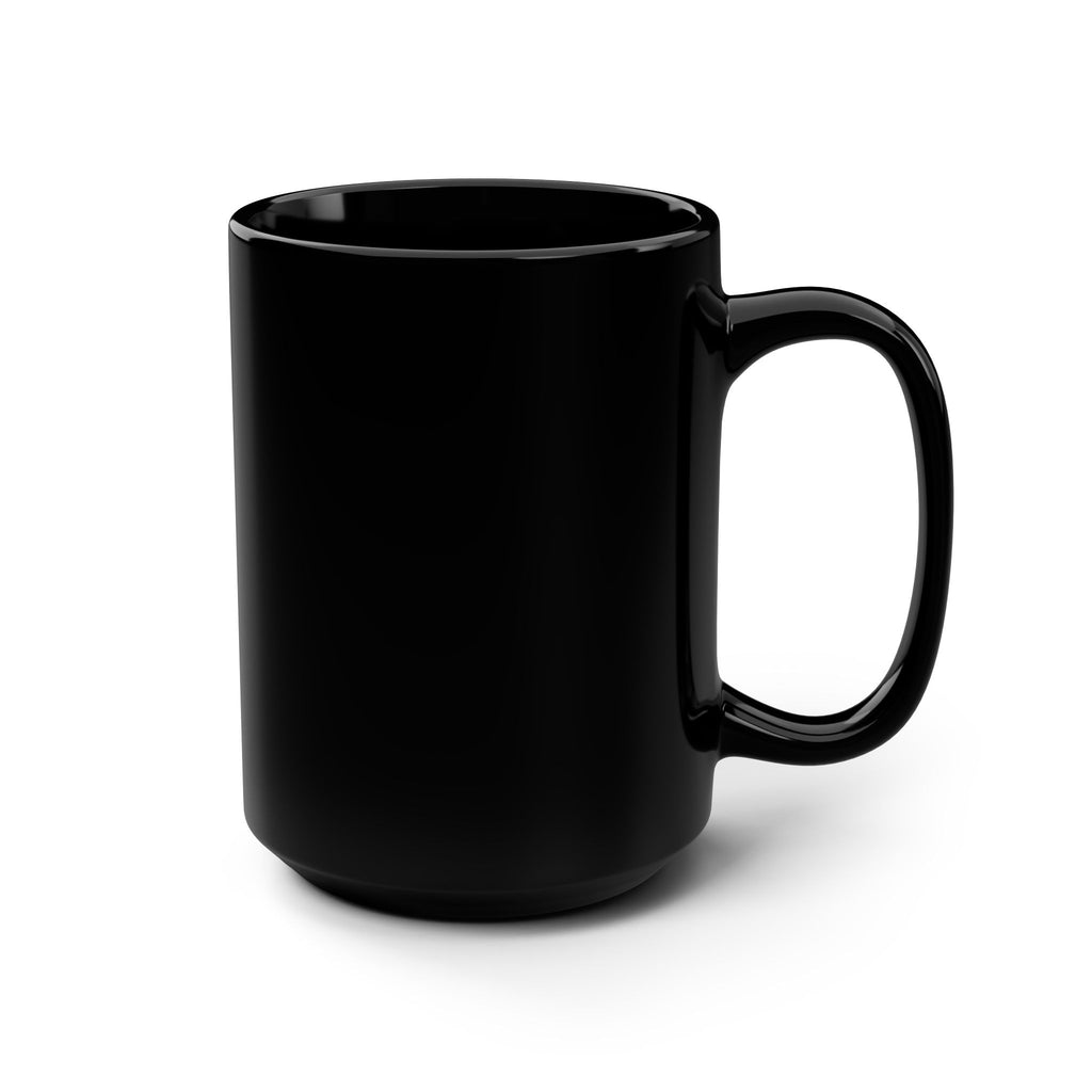 Gold Emblem Black Coffee Mug — 15oz Sleek Ceramic Gift for Gamers & Minimalists