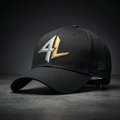 S4L New Era 9FORTY Black Cap with metallic embroidered logo