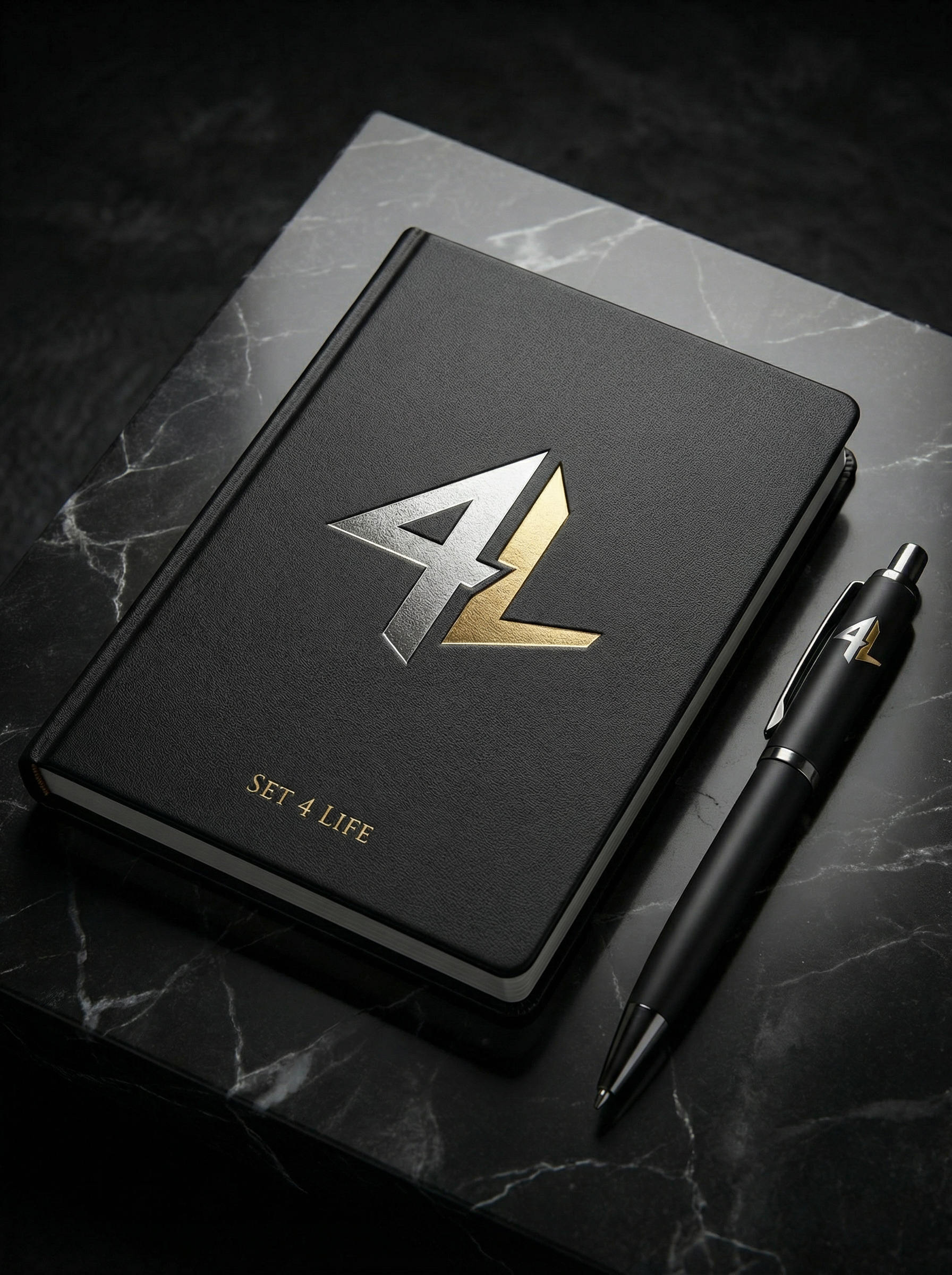 S4L Executive Black Notepad with metallic logo
